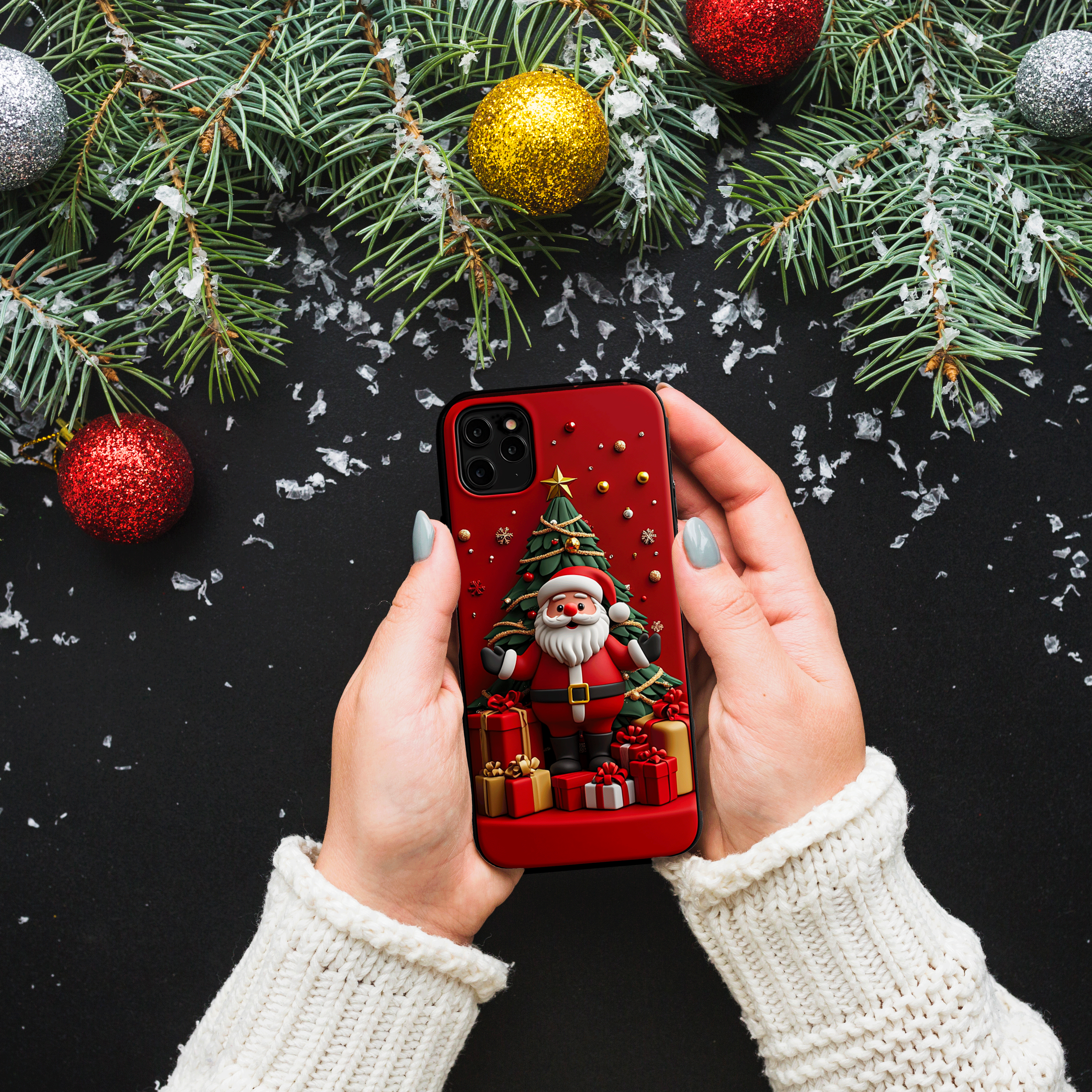 Christmas cute Santa Claus phone cases, multiple styles available, iPhone, Pixel, Samsung