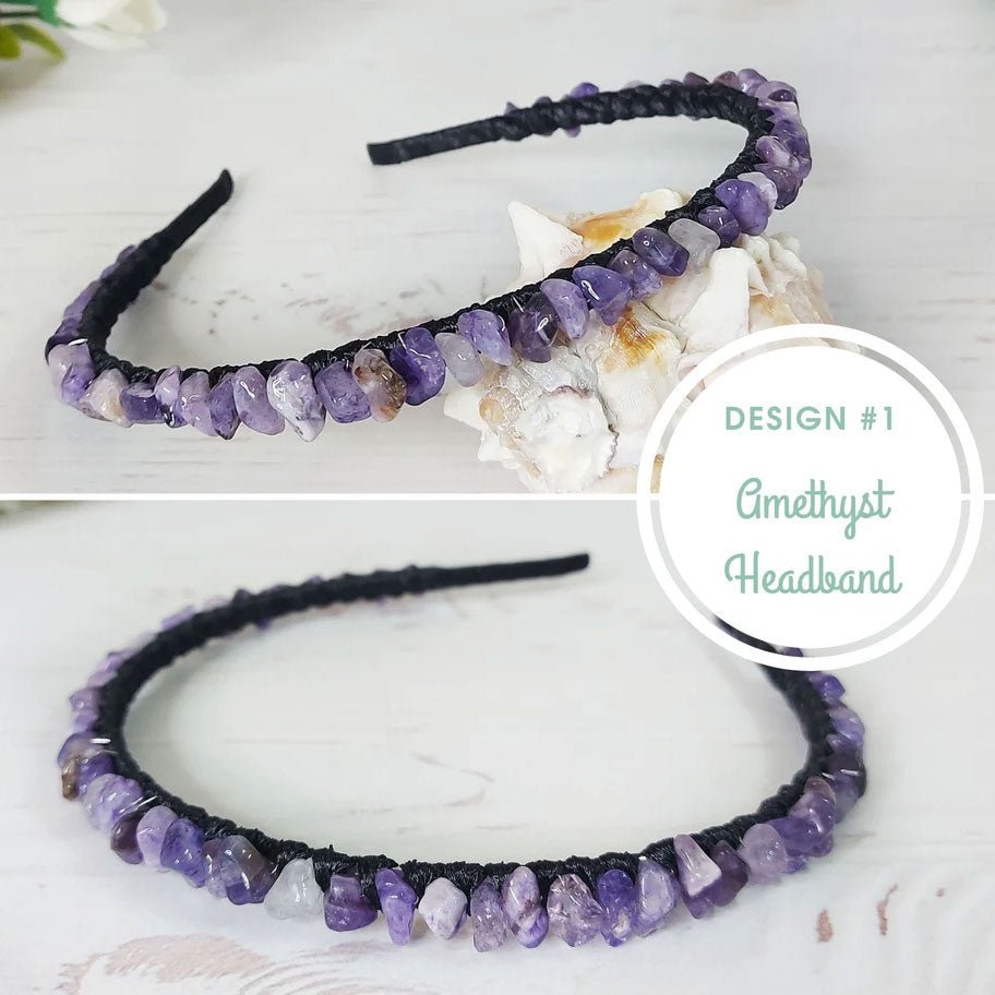 Amethyst jewelry, purple gem hair accessories, crystal hair accessories