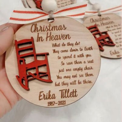 Christmas in Heaven, decorative document memorial ornament for a loved one