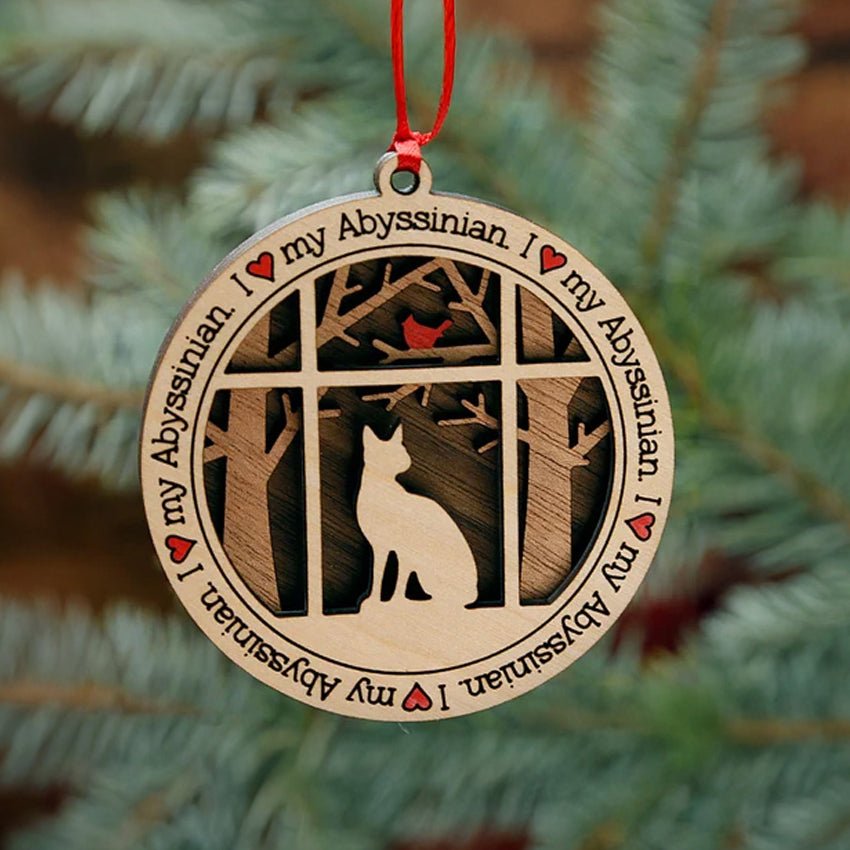 Christmas ornament, pet dog pattern, snow scene, custom gift, Christmas ornament