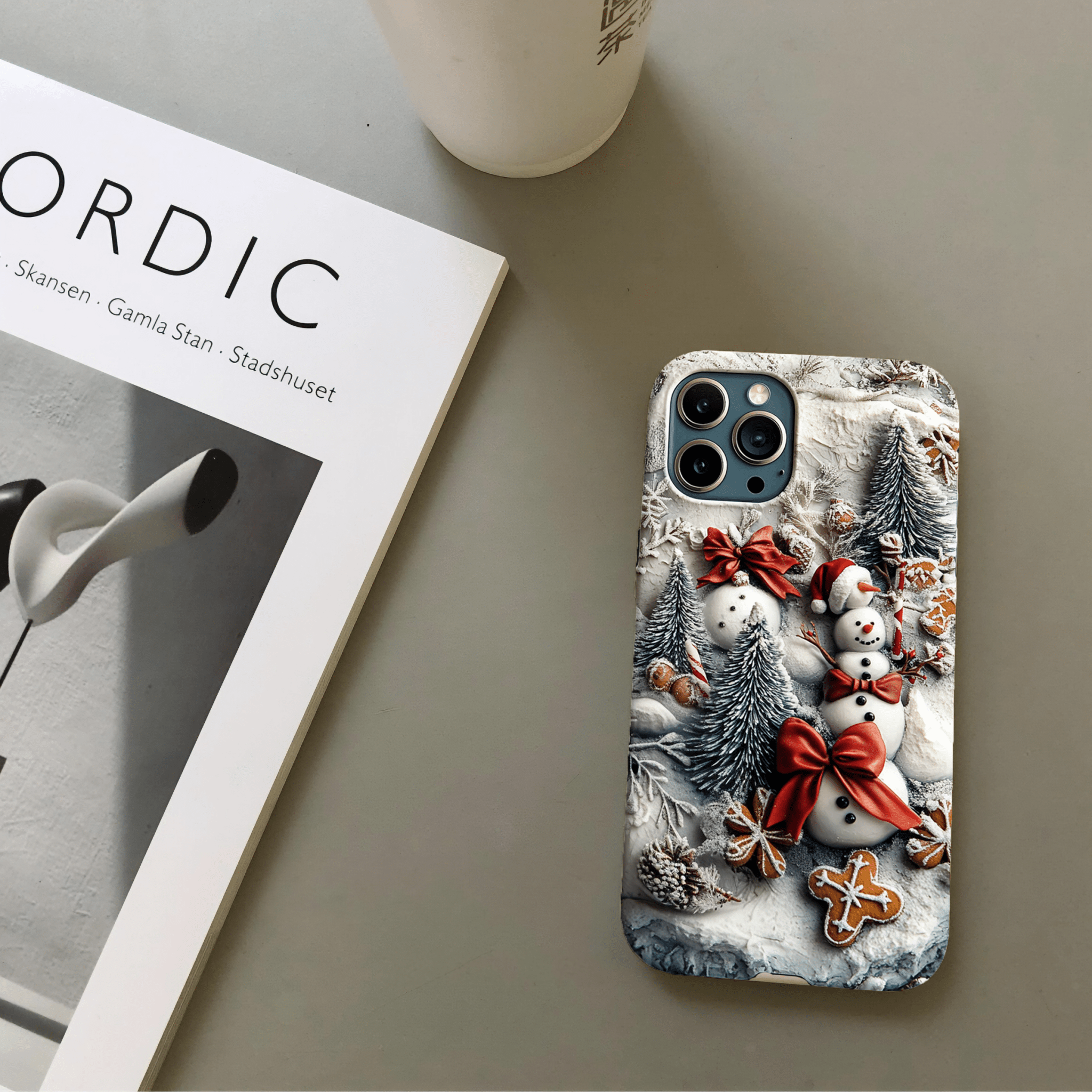 Christmas snowman singing phone case, multiple styles available, iPhone, Pixel, Samsung