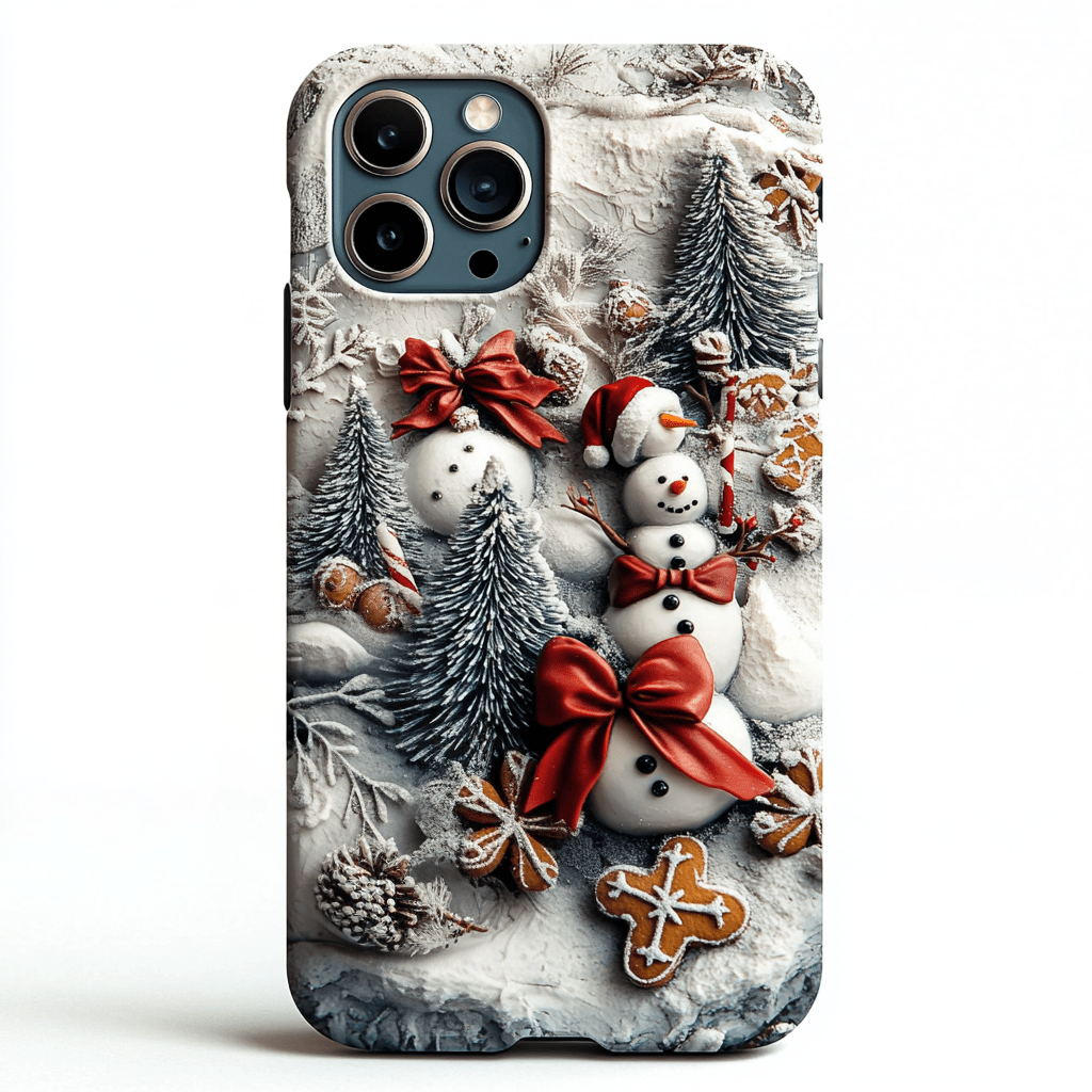 Christmas snowman singing phone case, multiple styles available, iPhone, Pixel, Samsung