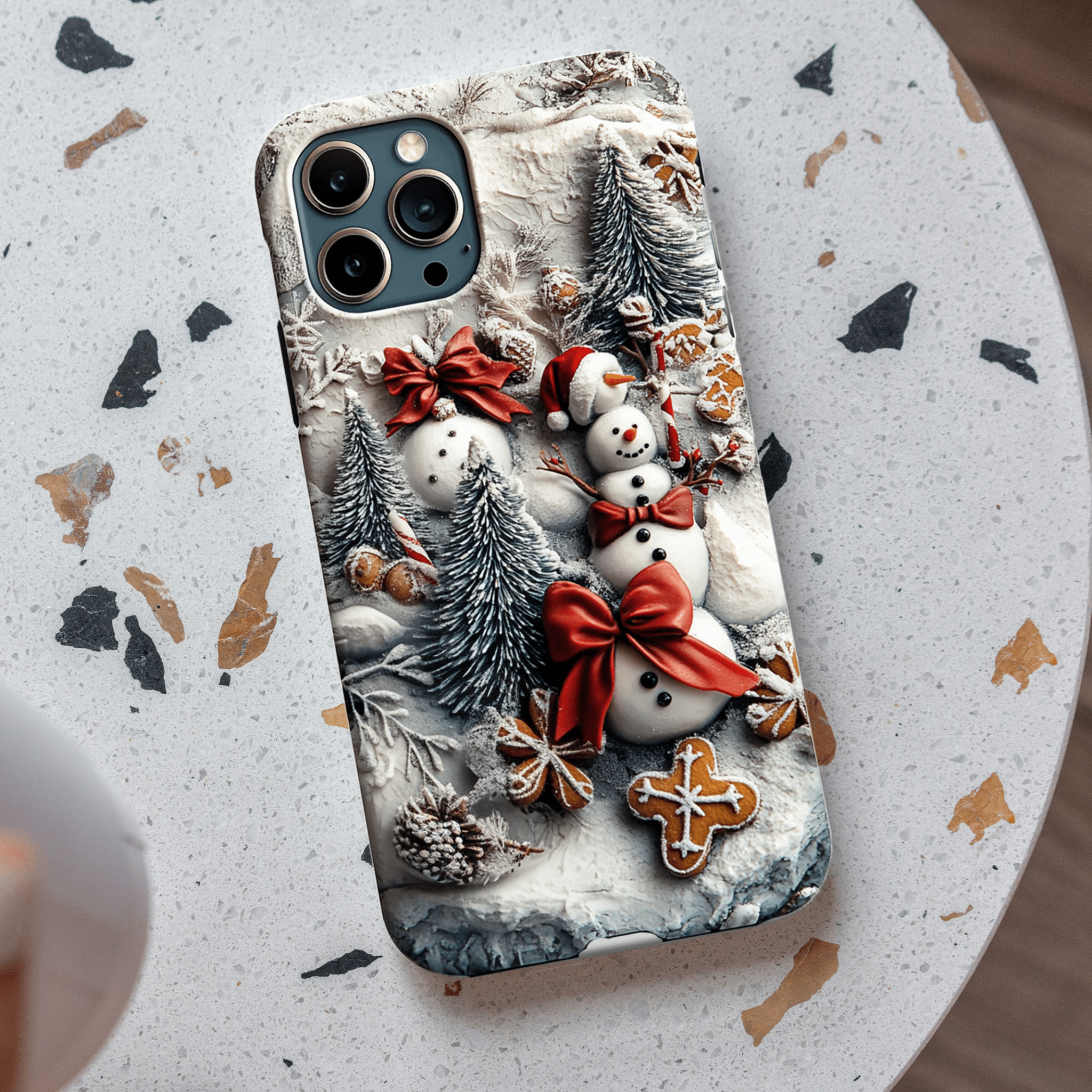 Christmas snowman singing phone case, multiple styles available, iPhone, Pixel, Samsung