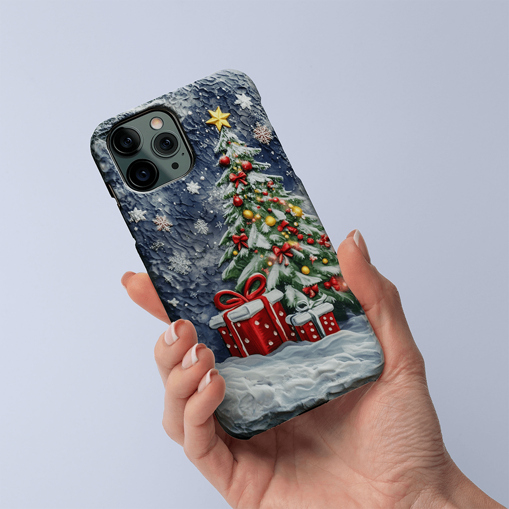 Christmas tree phone cases, various styles available, iPhone, Pixel, Samsung