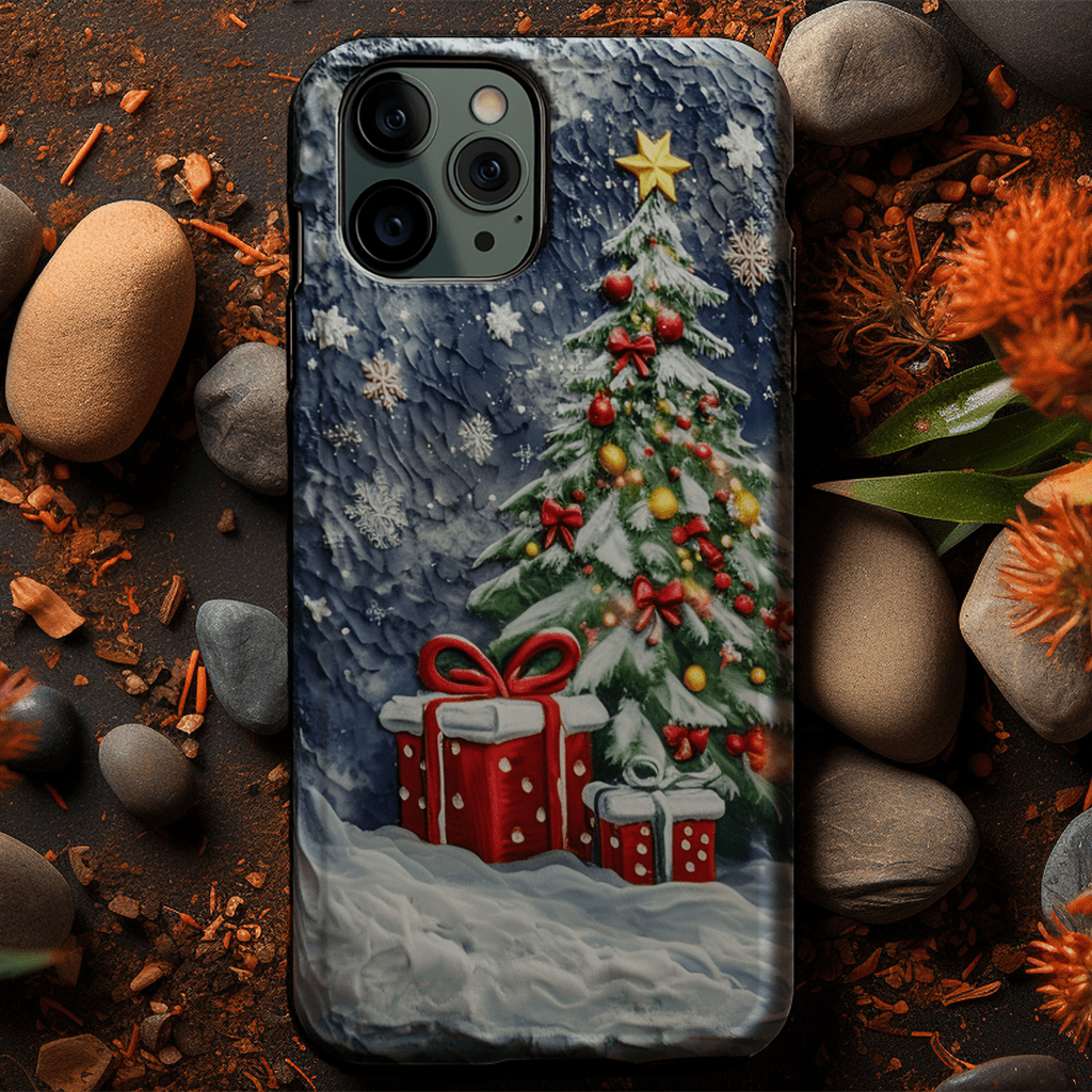 Christmas tree phone cases, various styles available, iPhone, Pixel, Samsung