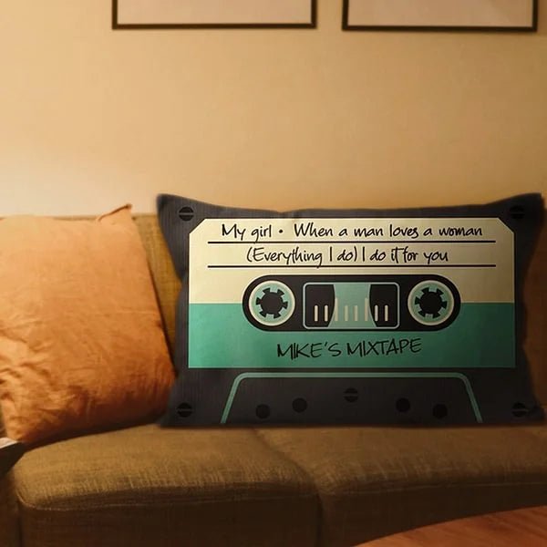 Customized Retro 80s Mixtape Music Cushion Throw Pillow Cover