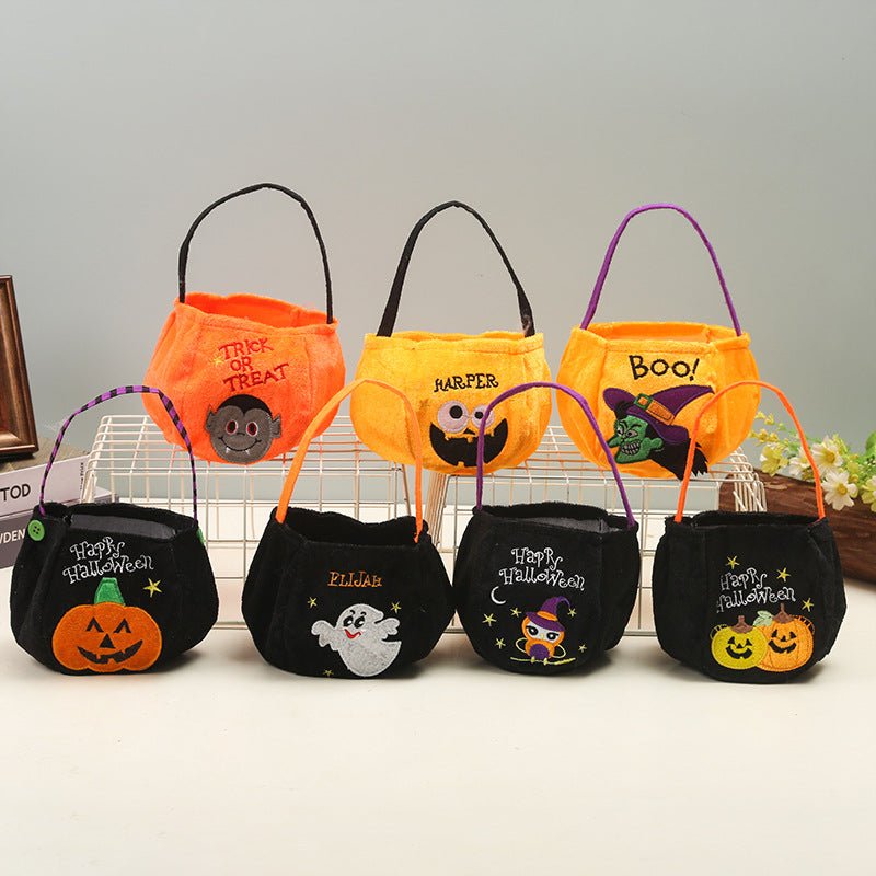 Enchanting Embroidered Trick-or-Treat Bags: Perfect for Halloween Treasures!