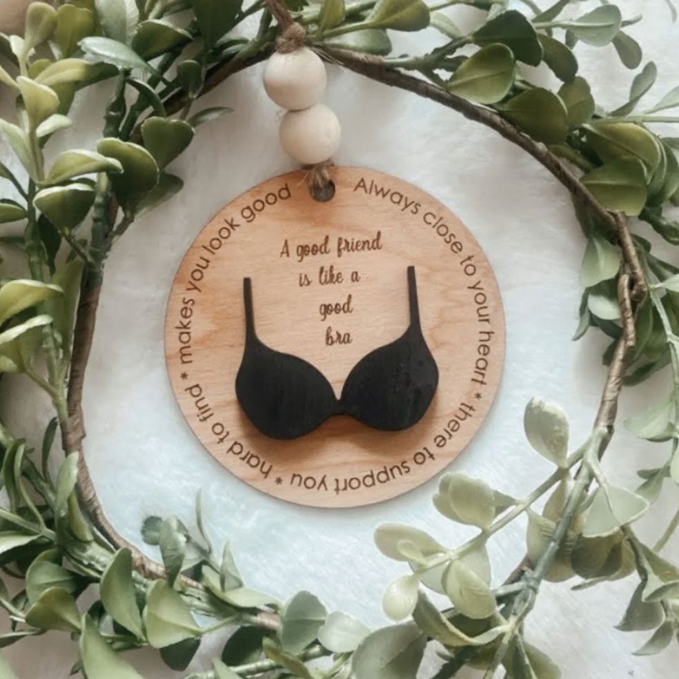 Funny friend ornaments, friend ornaments shaped like bras, Christmas decorations