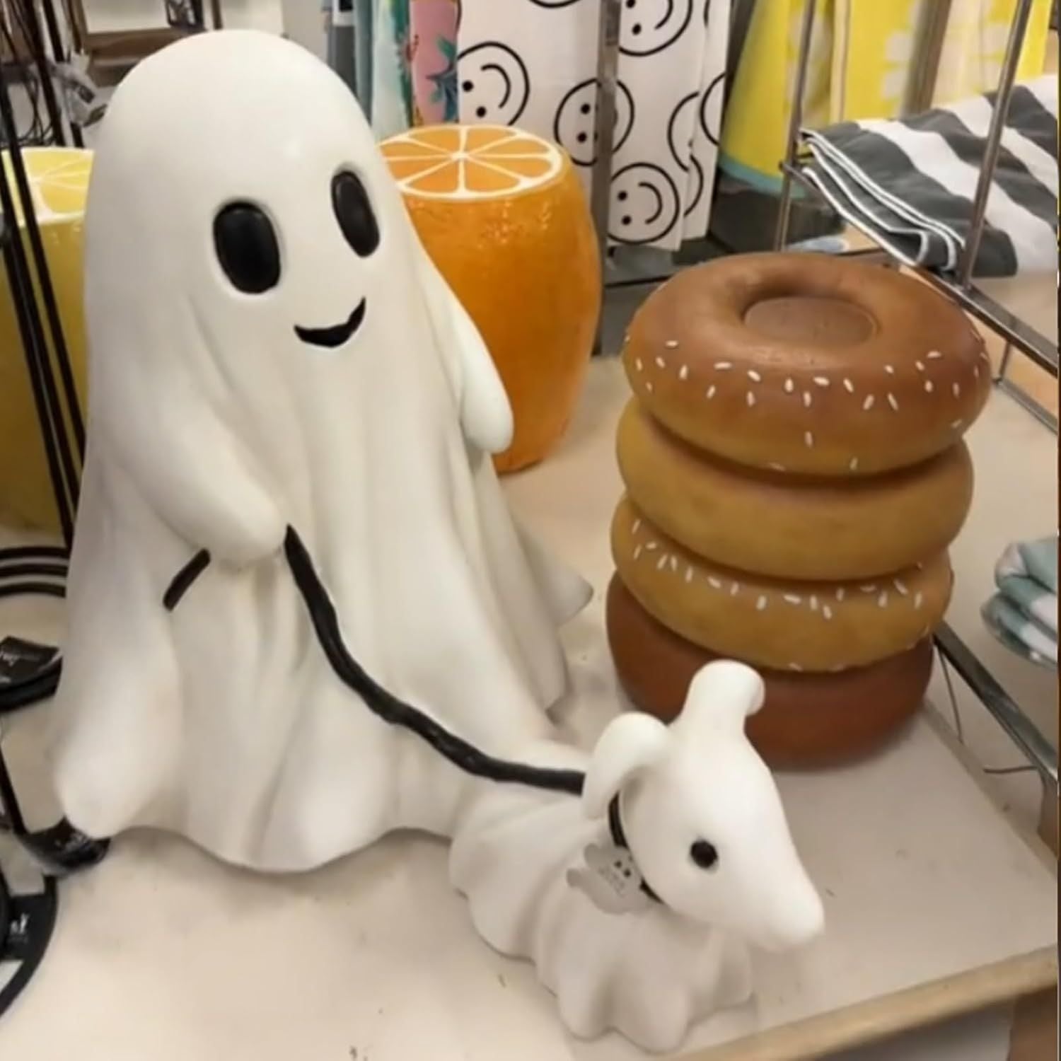 Ghost Walking Dog Figurine - Eco-friendly 3D Printed Desk Decor - Viral Popular Halloween Cute Gift Spooky