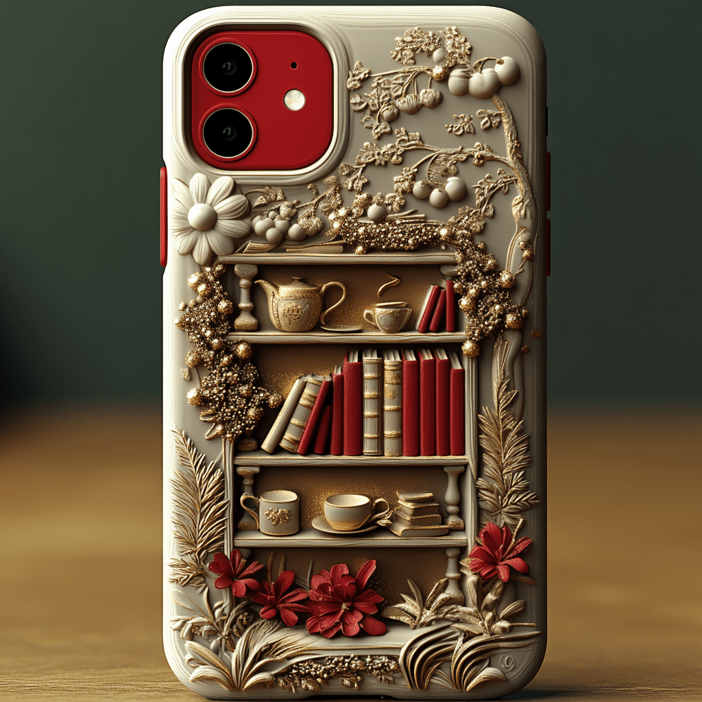 Gilded Bookshelf, iPhone, Pixel, Samsung