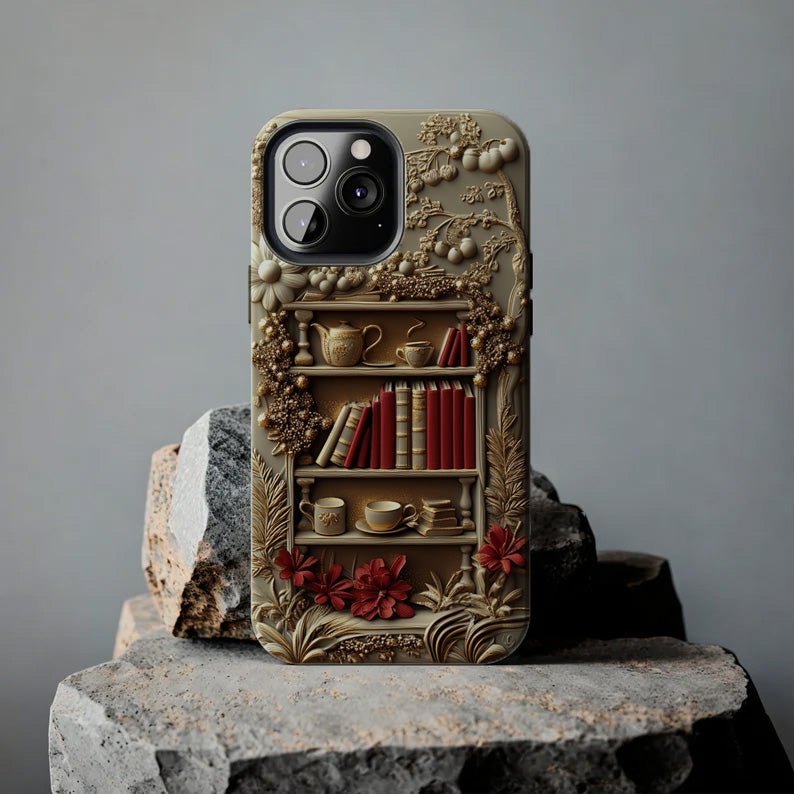 Gilded Bookshelf, iPhone, Pixel, Samsung