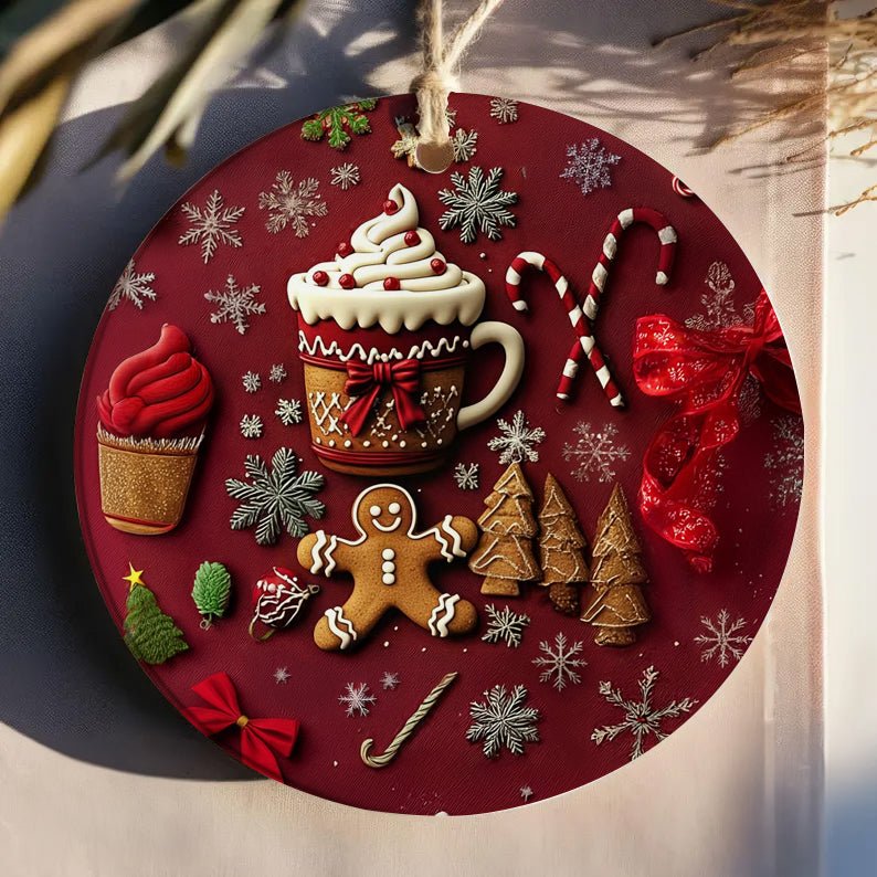 Gingerbread Smiley Christmas Ornament