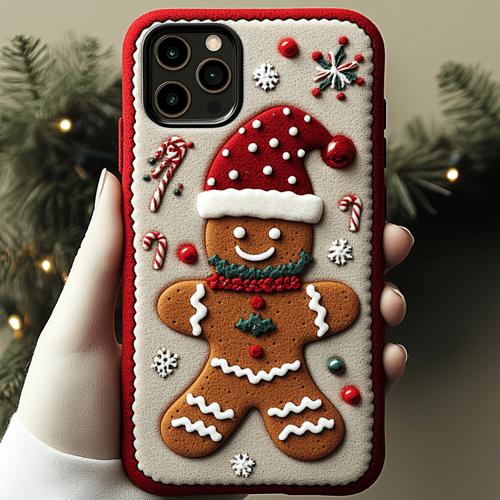 Gingerbread smiley face, iPhone, Pixel, Samsung