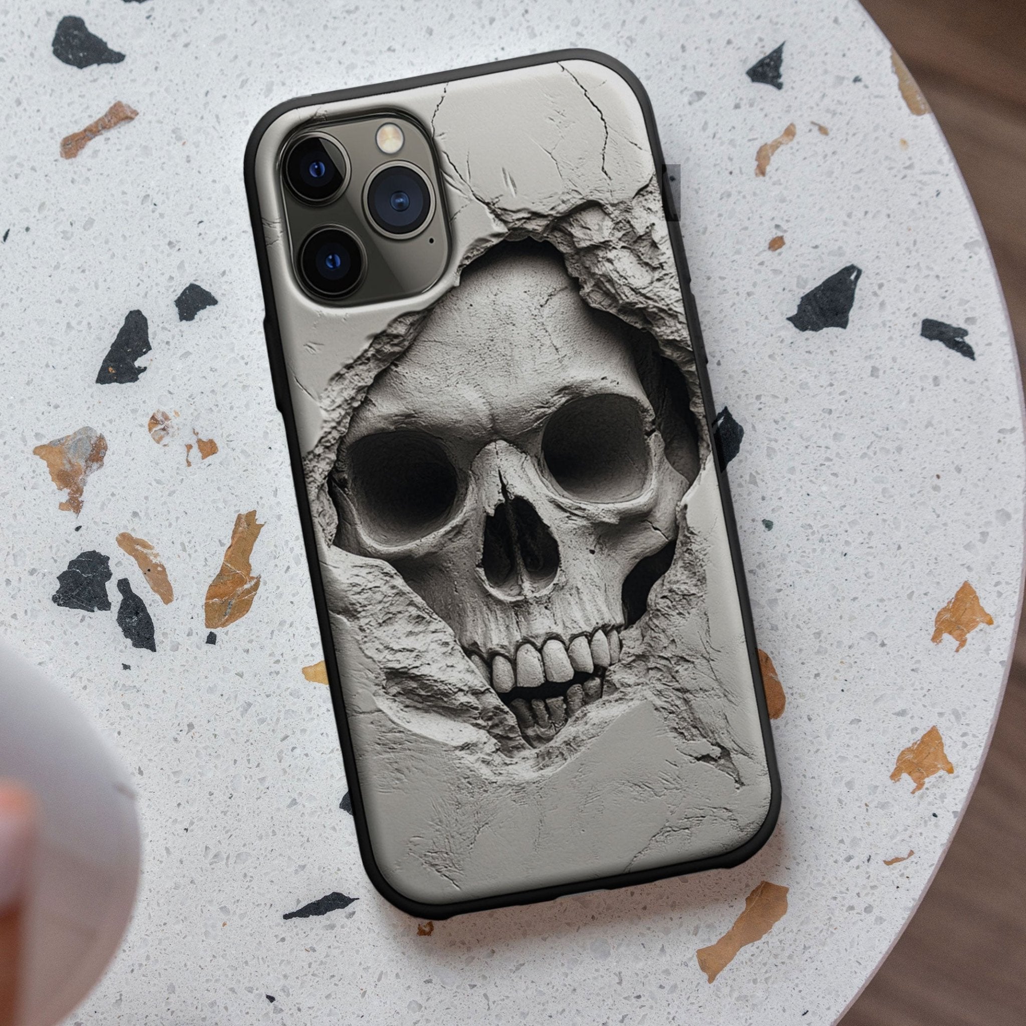 Halloween 3D skull phone cases, multiple styles available, iPhone, Pixel, Samsung