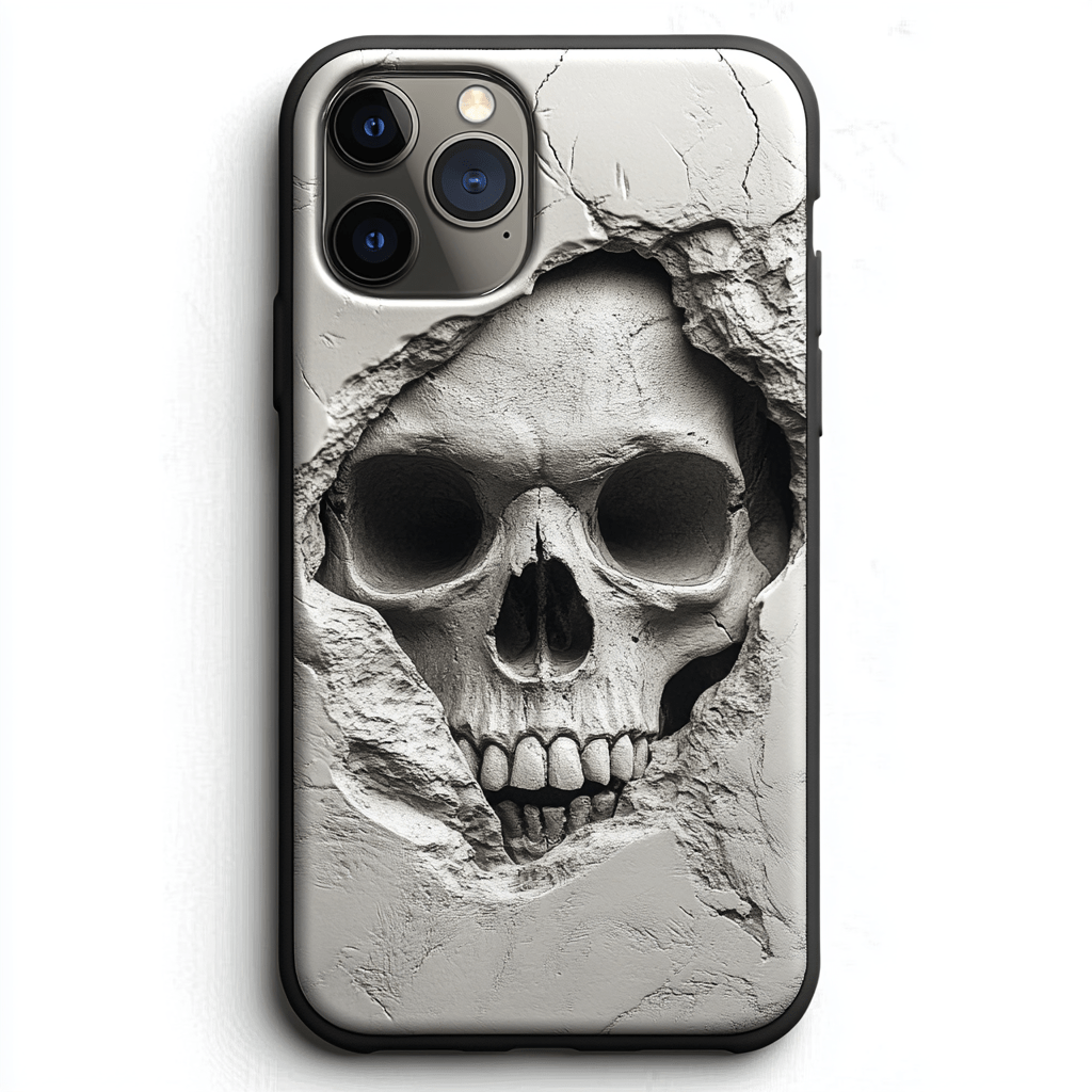 Halloween 3D skull phone cases, multiple styles available, iPhone, Pixel, Samsung