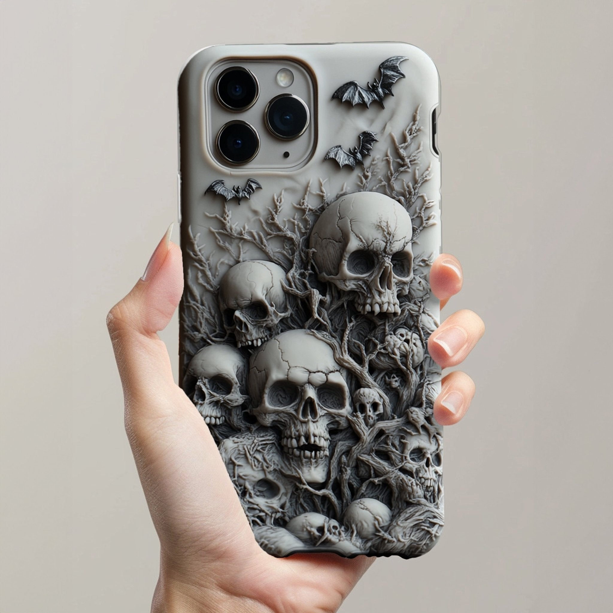 Halloween Bat Skull Phone Case, multiple styles available, iPhone, Pixel, Samsung