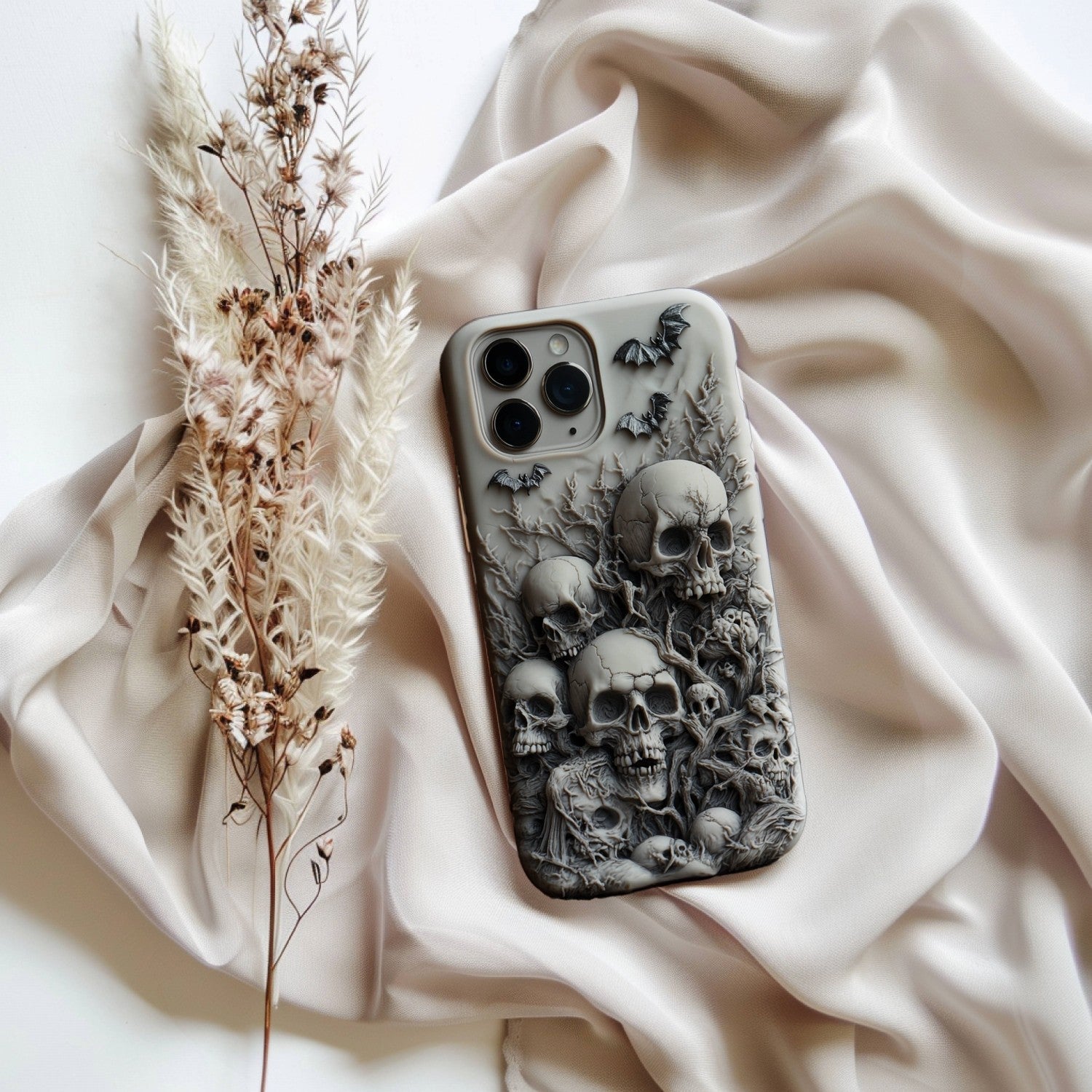 Halloween Bat Skull Phone Case, multiple styles available, iPhone, Pixel, Samsung