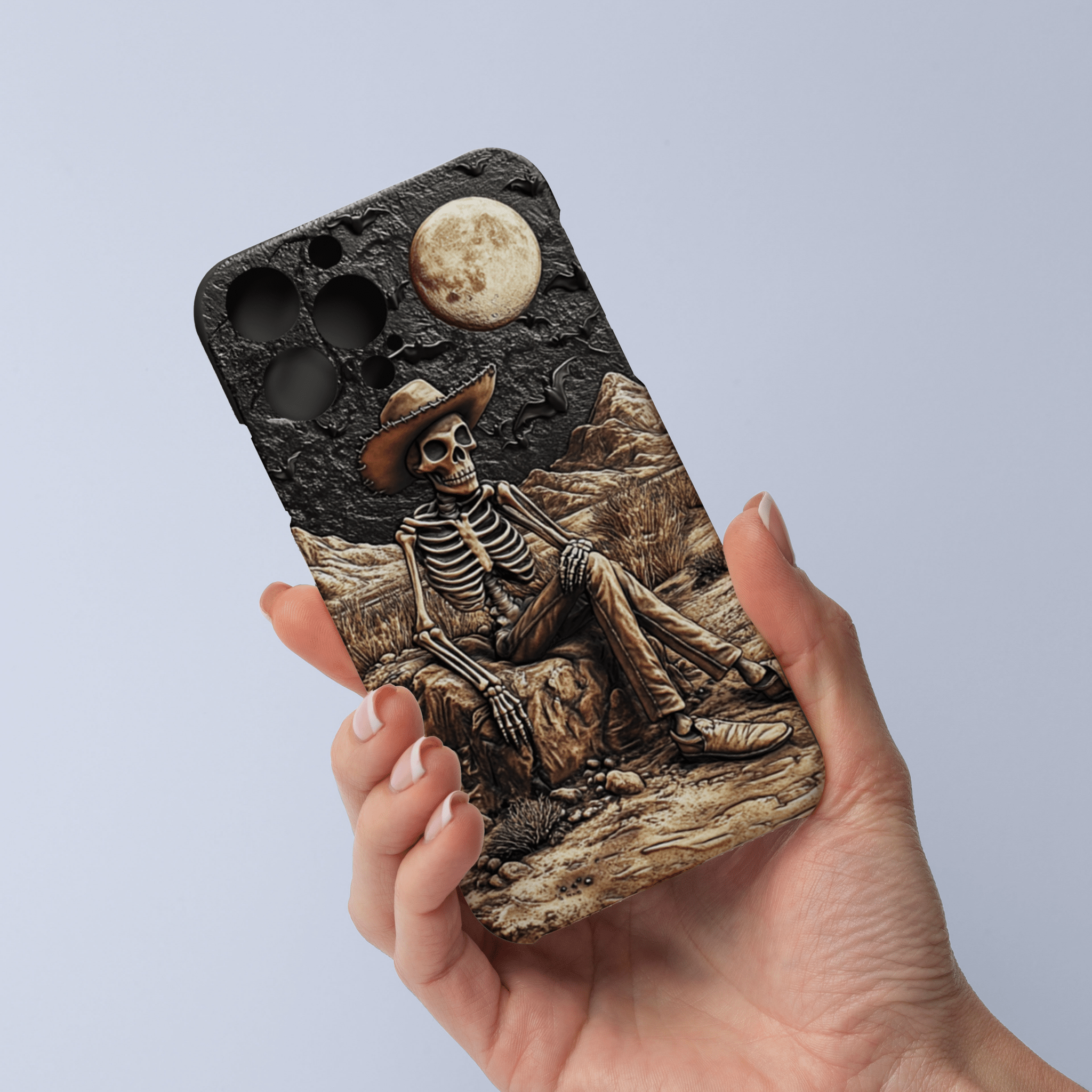 Halloween Desert Skeleton Phone Cases, Multiple Styles Available, iPhone, Pixel, Samsung