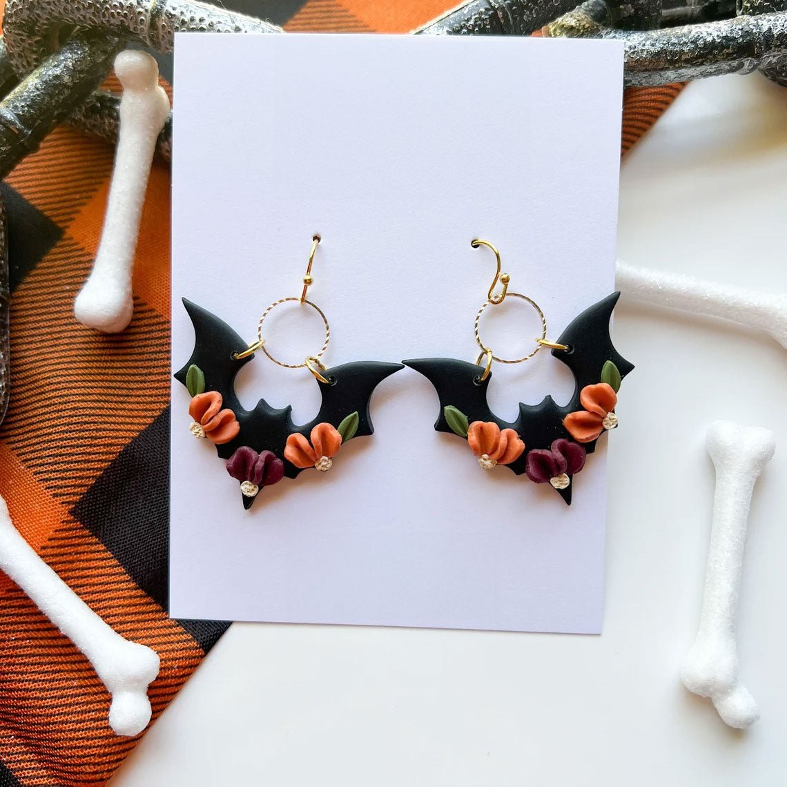 Halloween earrings, bat earrings