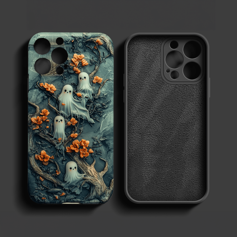 Halloween ghost floating phone case, multiple styles available, iPhone, Pixel, Samsung