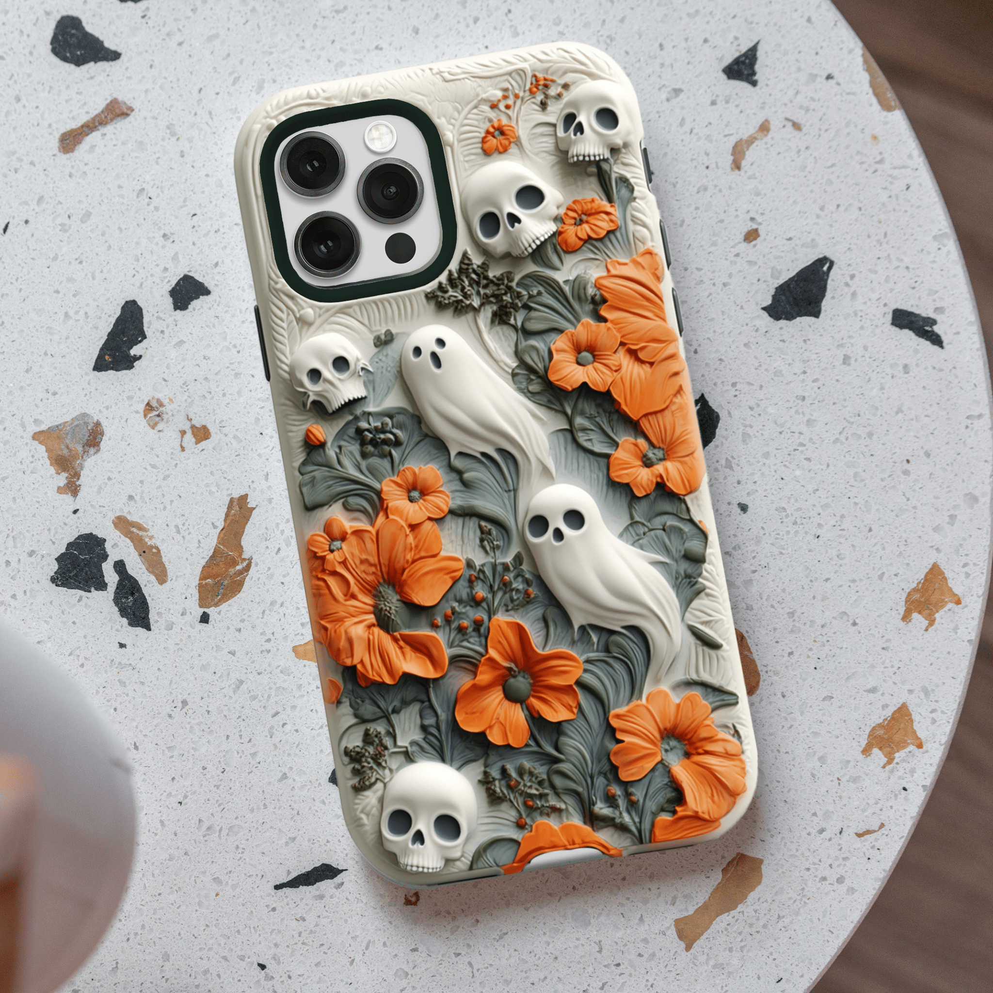 Halloween-themed phone cases in a variety of styles for iPhone, Pixel, and Samsung