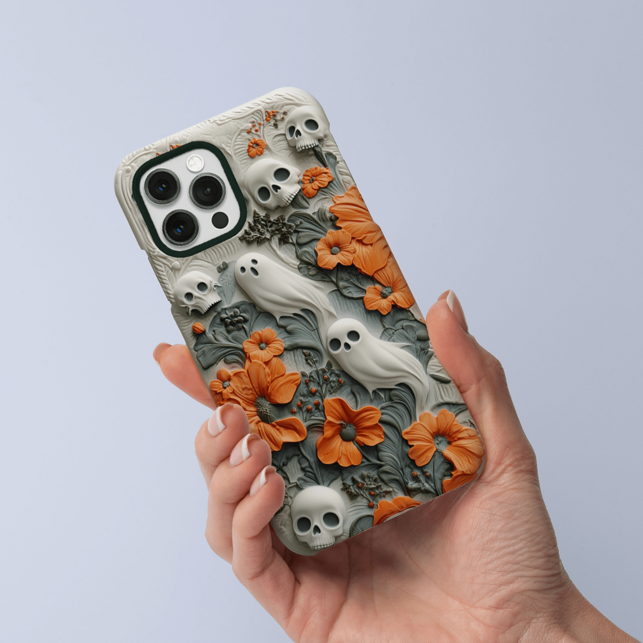 Halloween-themed phone cases in a variety of styles for iPhone, Pixel, and Samsung