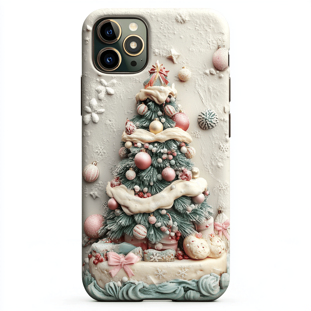 Happy Holiday Tree Phone Cases, Available in Multiple Styles, for iPhone, Pixel, Samsung