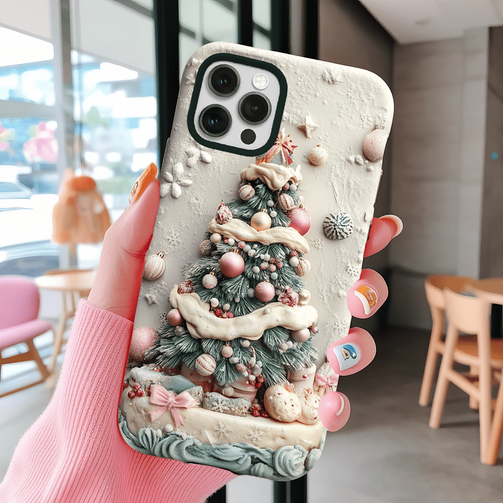 Happy Holiday Tree Phone Cases, Available in Multiple Styles, for iPhone, Pixel, Samsung