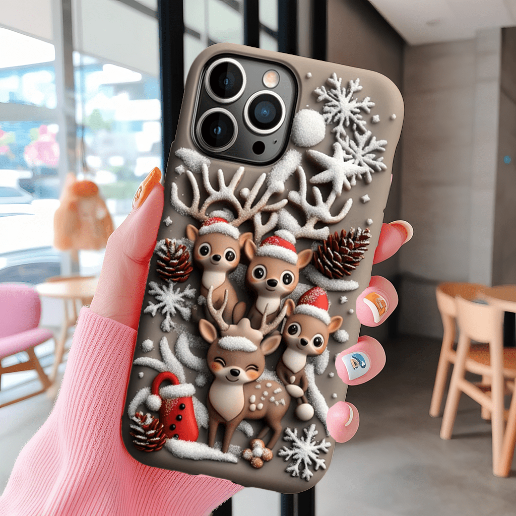 Holiday Deer Adventure Phone Cases, Available in Multiple Styles, iPhone, Pixel, Samsung