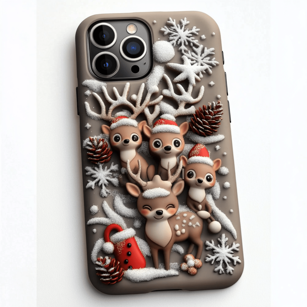 Holiday Deer Adventure Phone Cases, Available in Multiple Styles, iPhone, Pixel, Samsung