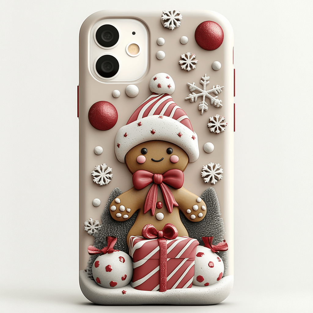 Holiday phone case,Gingerbread Man-Themed Parties, iPhone, Pixel, Samsung