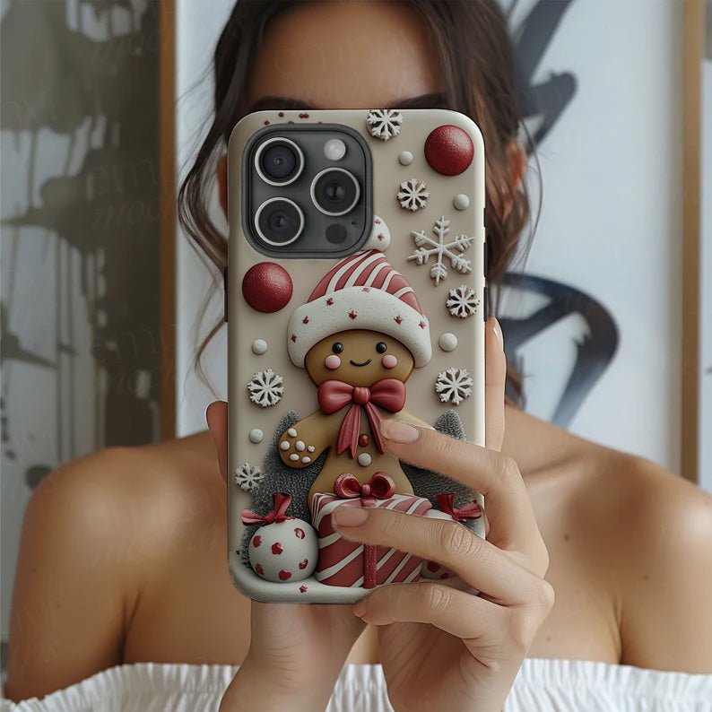 Holiday phone case,Gingerbread Man-Themed Parties, iPhone, Pixel, Samsung