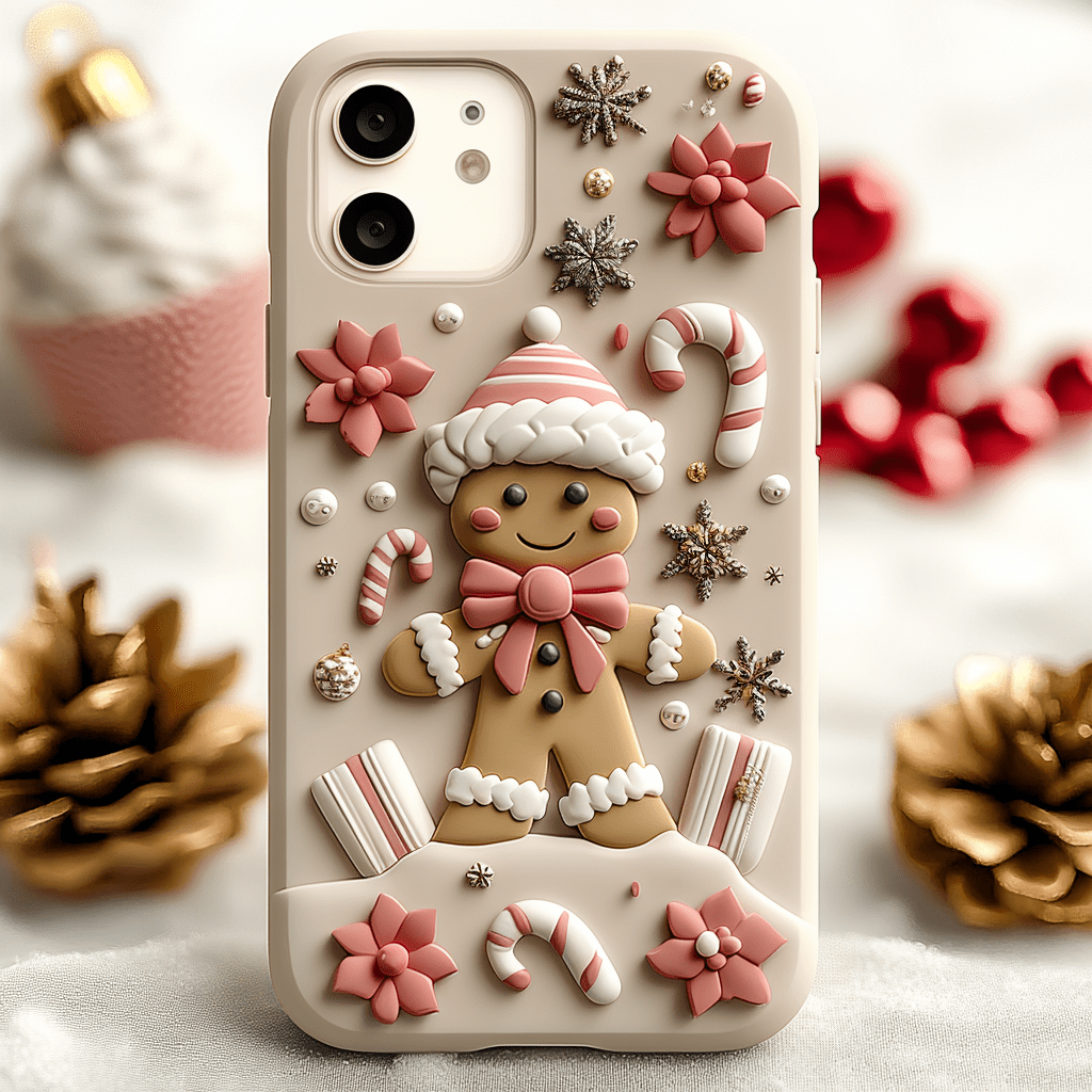 Holiday phone case,Gingerbread Man-Themed Parties, iPhone, Pixel, Samsung