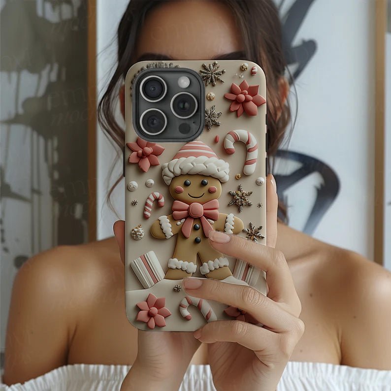 Holiday phone case,Gingerbread Man-Themed Parties, iPhone, Pixel, Samsung