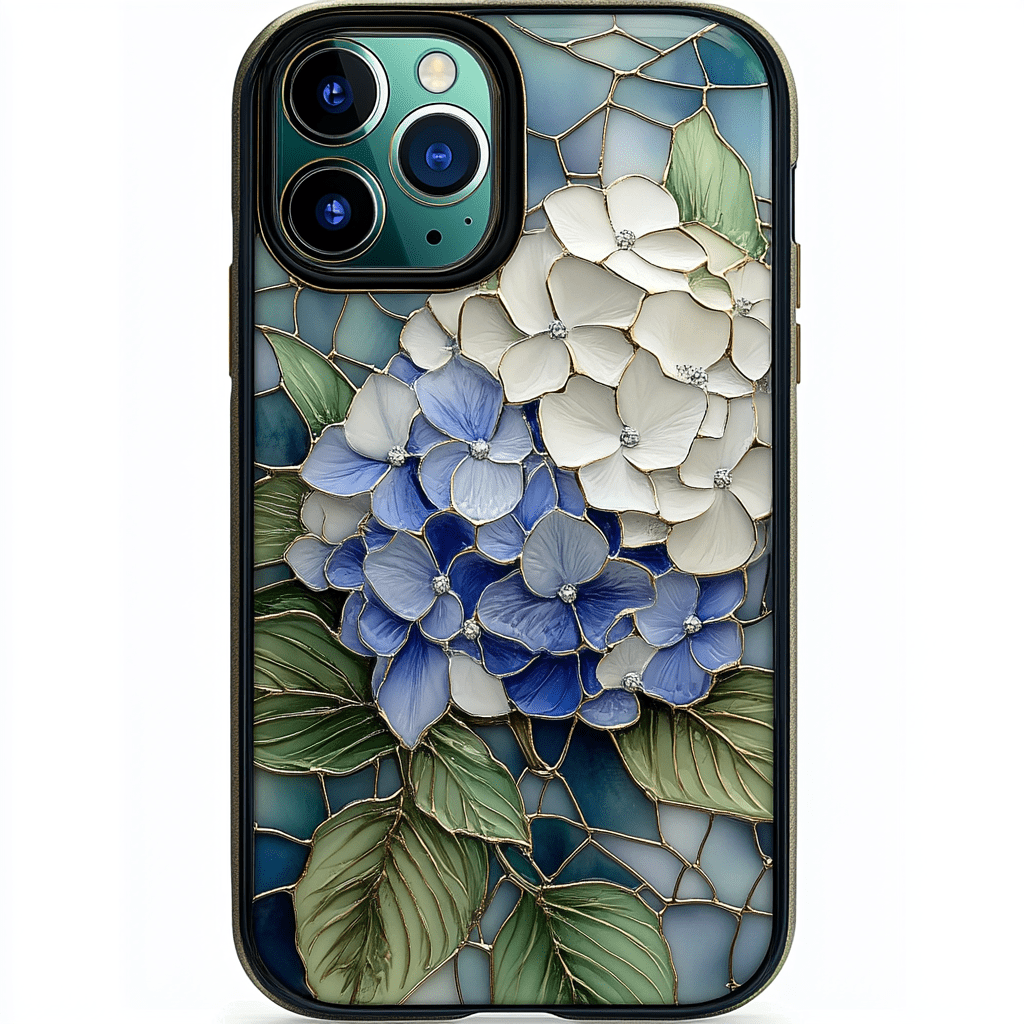 Hydrangea Glass Phone Cases, Available in Multiple Styles, iPhone, Pixel, Samsung