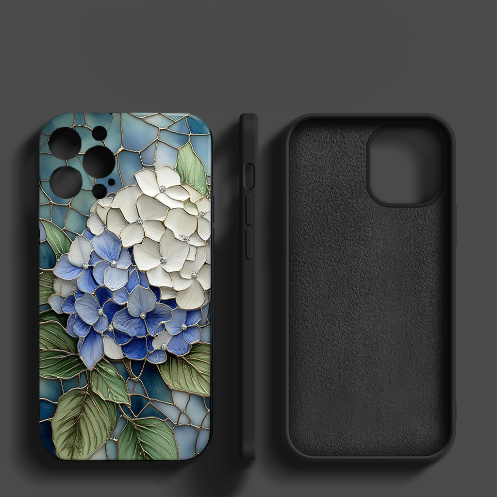 Hydrangea Glass Phone Cases, Available in Multiple Styles, iPhone, Pixel, Samsung