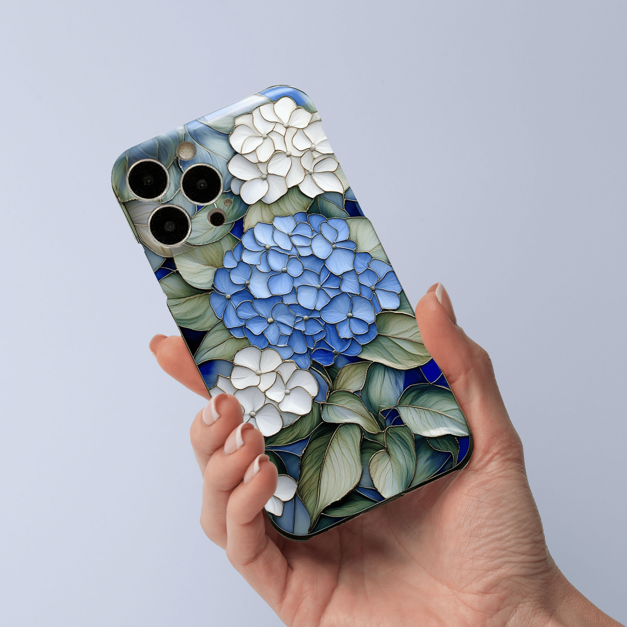 Hydrangea Glass Phone Cases, Available in Multiple Styles, iPhone, Pixel, Samsung