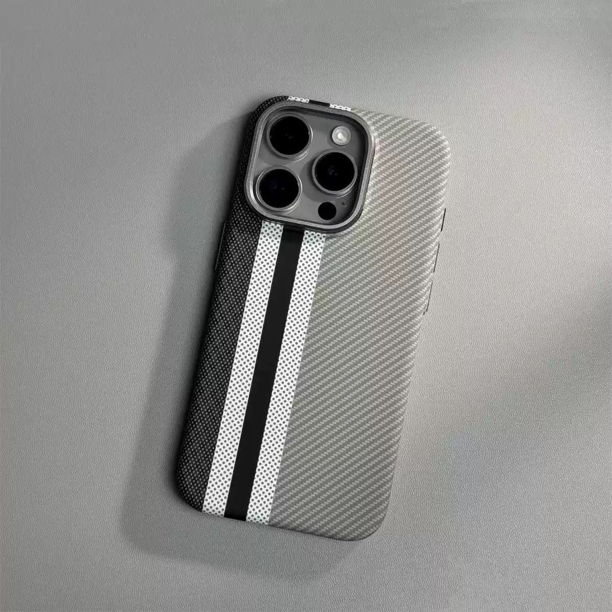 Kevlar phone case, vertical pattern phone case, frosted carbon fiber anti-fingerprint, Iphone