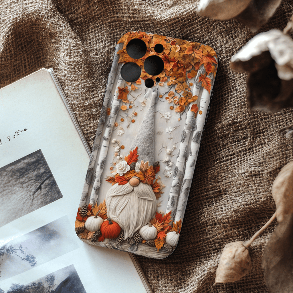 Maple Leaf and Gnome Phone Case, Multiple Styles Available, iPhone, Pixel, Samsung