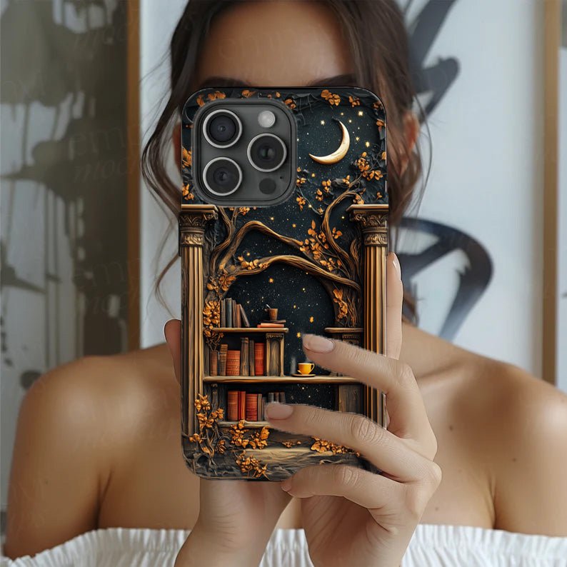 Mysterious Bookshelf, iPhone, Pixel, Samsung