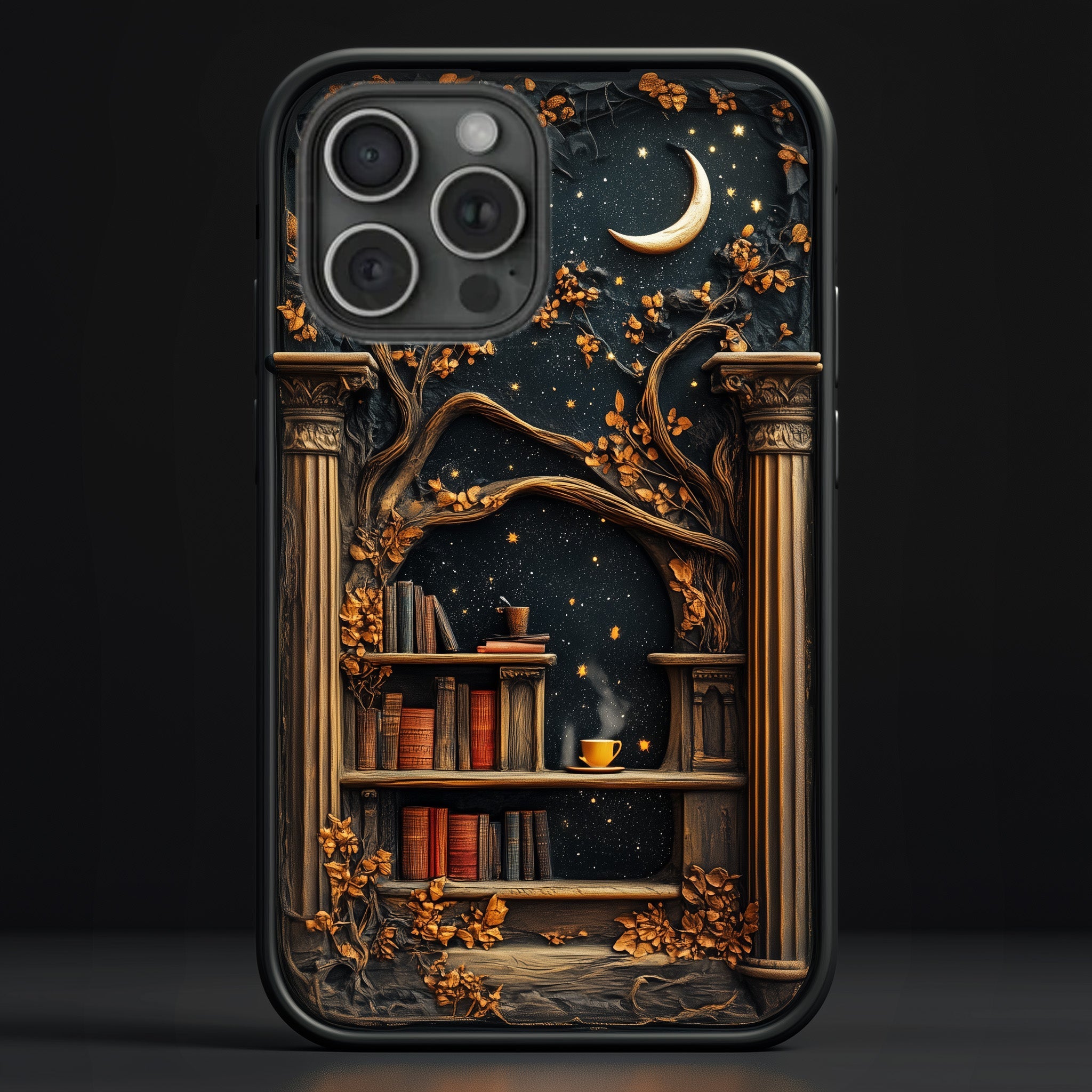 Mysterious Bookshelf, iPhone, Pixel, Samsung