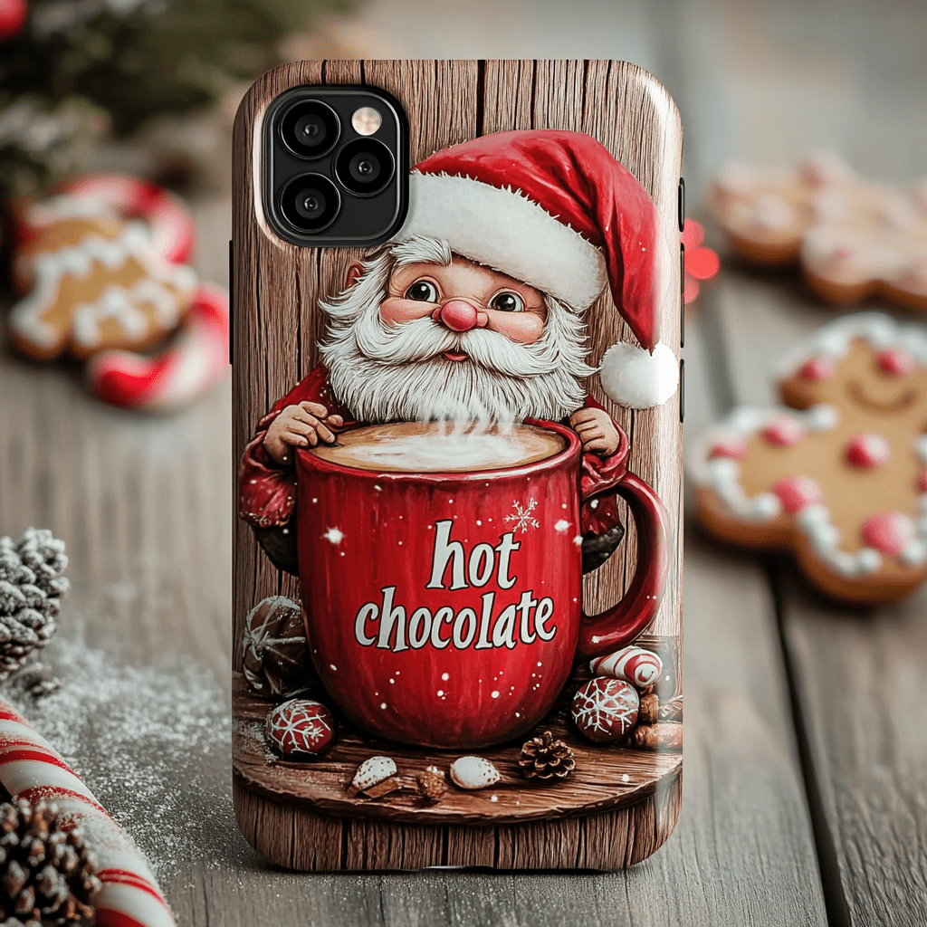 Old Man and Hot Cocoa phone cases, multiple styles available, iPhone, Pixel, Samsung