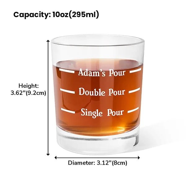 Personalized 10oz Pour Line Whiskey Glass with Engraved Name - A Special Gift for Yourself or Others