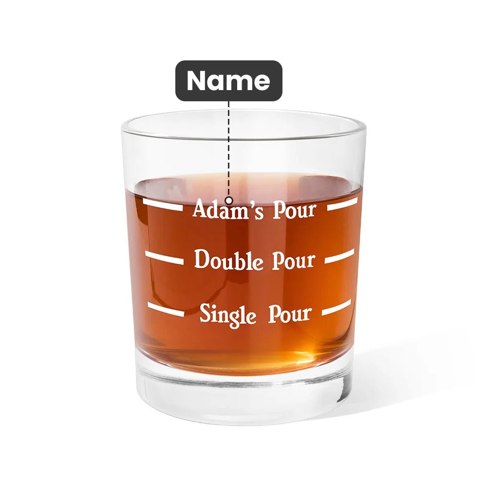 Personalized 10oz Pour Line Whiskey Glass with Engraved Name - A Special Gift for Yourself or Others