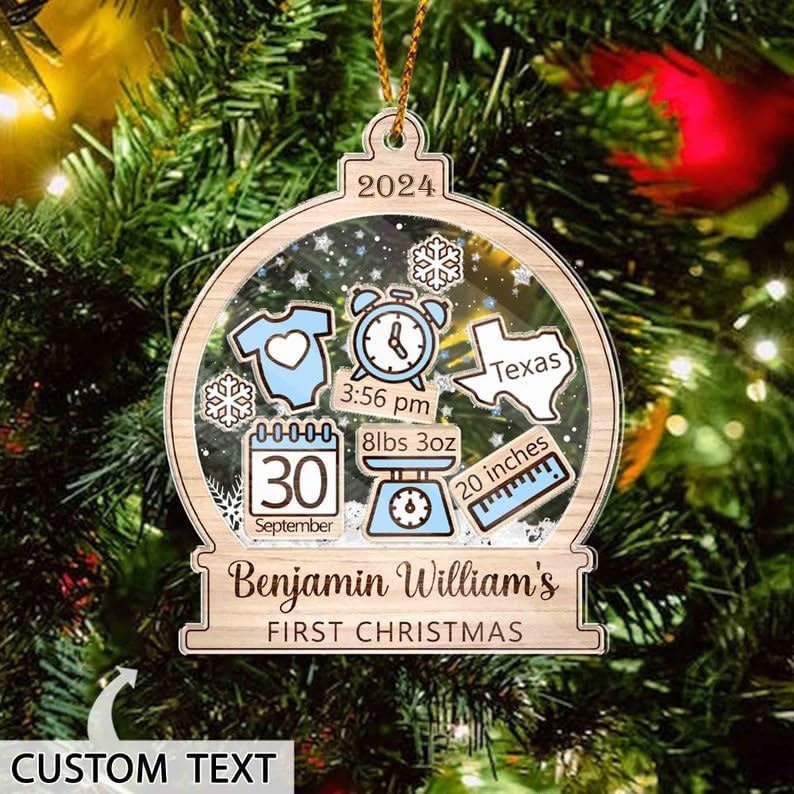 Personalized Baby's First Christmas Milk Bottle Ornament 2024