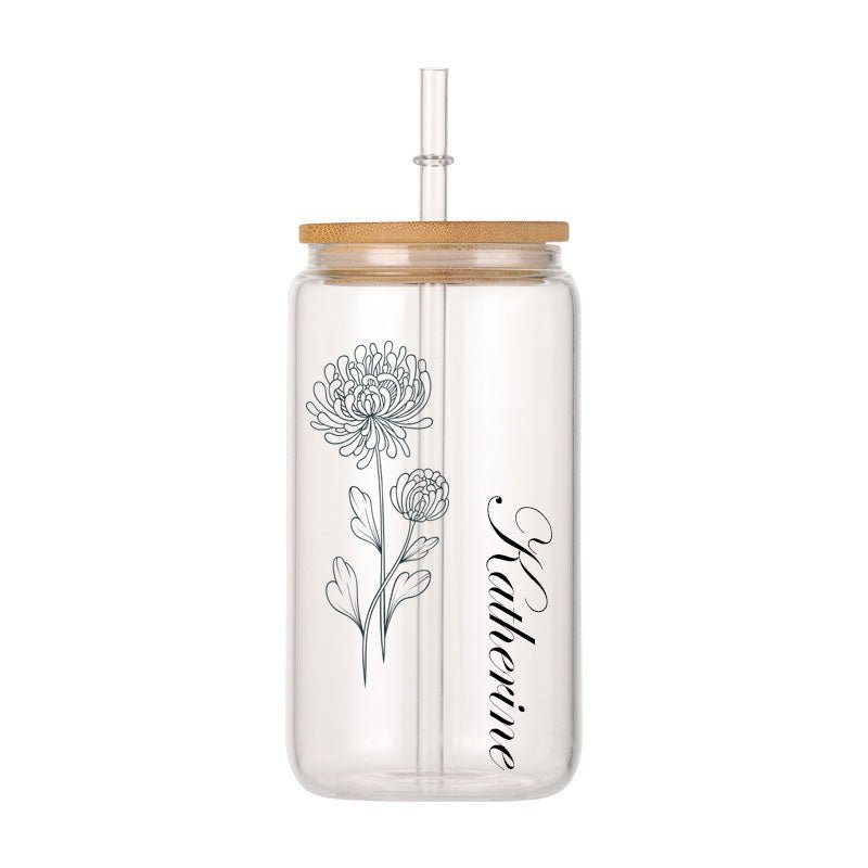 Personalized birth flower water cup🥤