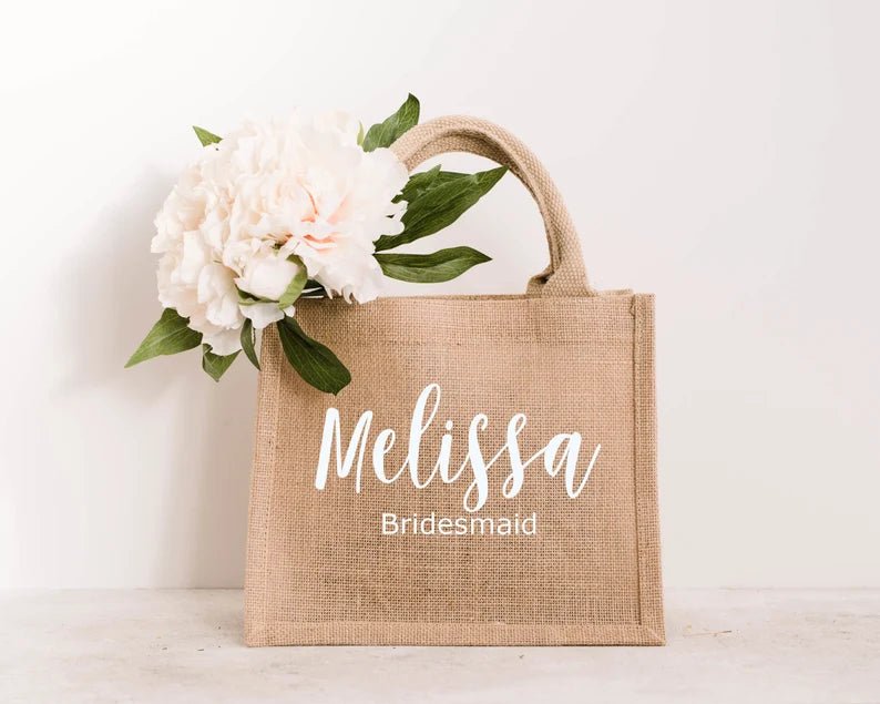 🌟 Personalized Burlap Tote Bag - Perfect for Beach Days, Girls' Trips, and Bridesmaids! 🏖️🎁