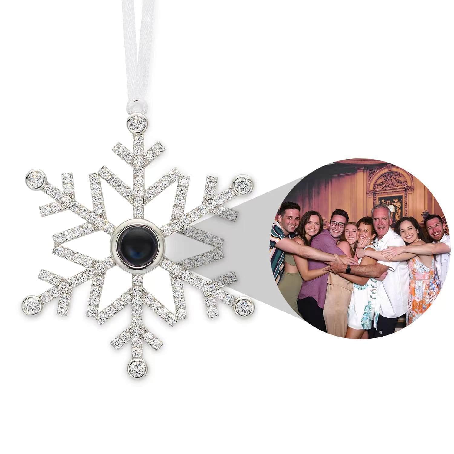 Personalized Circle and Hearts Photo Ornament