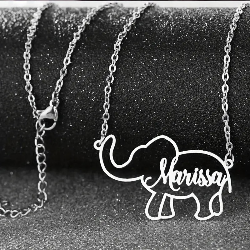 Personalized elephant custom necklace, Mother's Day Valentine's Day Birthday Anniversary gift