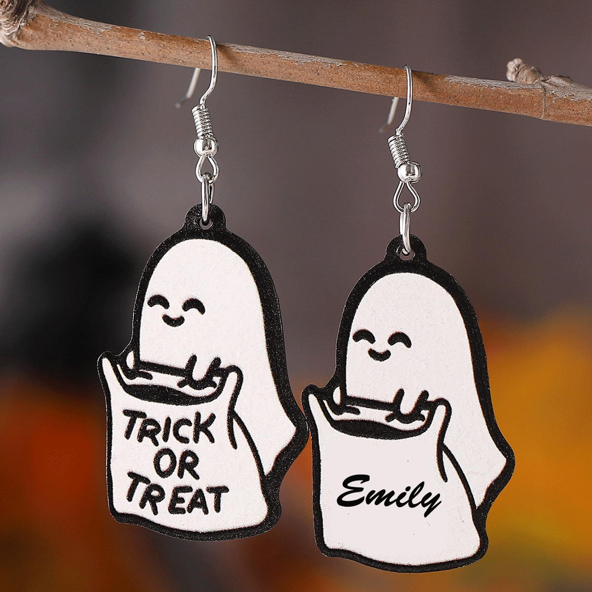 Personalized ghost name earrings, Halloween earrings, ghost earrings, jewelry gifts, Christmas gifts, women's gifts